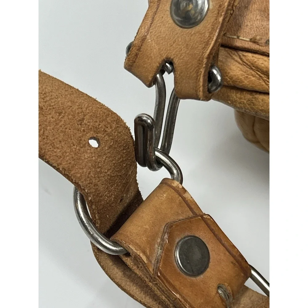 VINTAGE 70'S BOHO RUCKSACK CAMEL BROWN LEATHER BACKPACK UNBRANDED‎